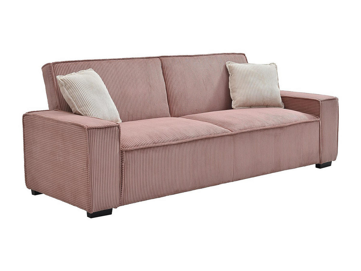 SOFA 3-Sitzer mit Schlaffunktion - Cord - Rosa - SEKOTA - Pink, Textil (230/87/94cm) - Vente-Unique