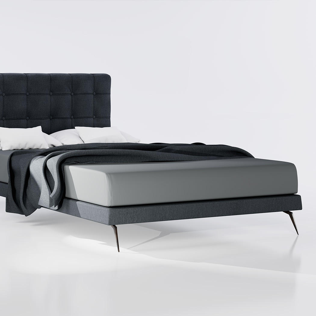 BAUMWOLLBETTLAKEN mit Gummizug - Dunkelgrau, Textil (180/200cm) - Mr Mattress