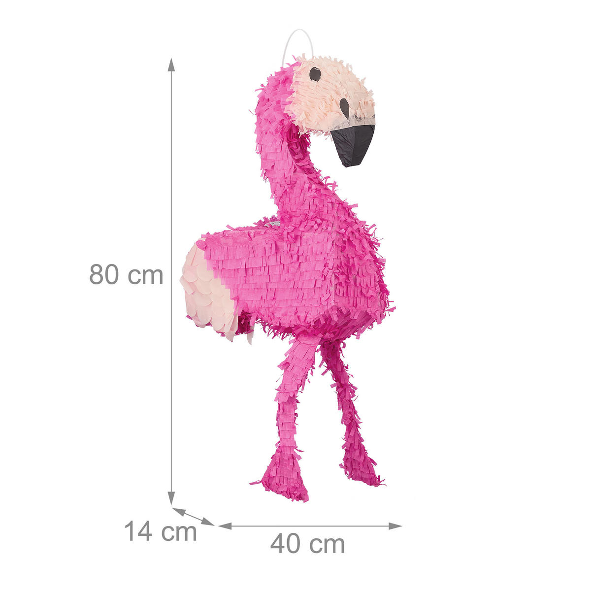 PINATA - Pink, Papier/Wellpappe (40/80/14cm) - Relaxdays