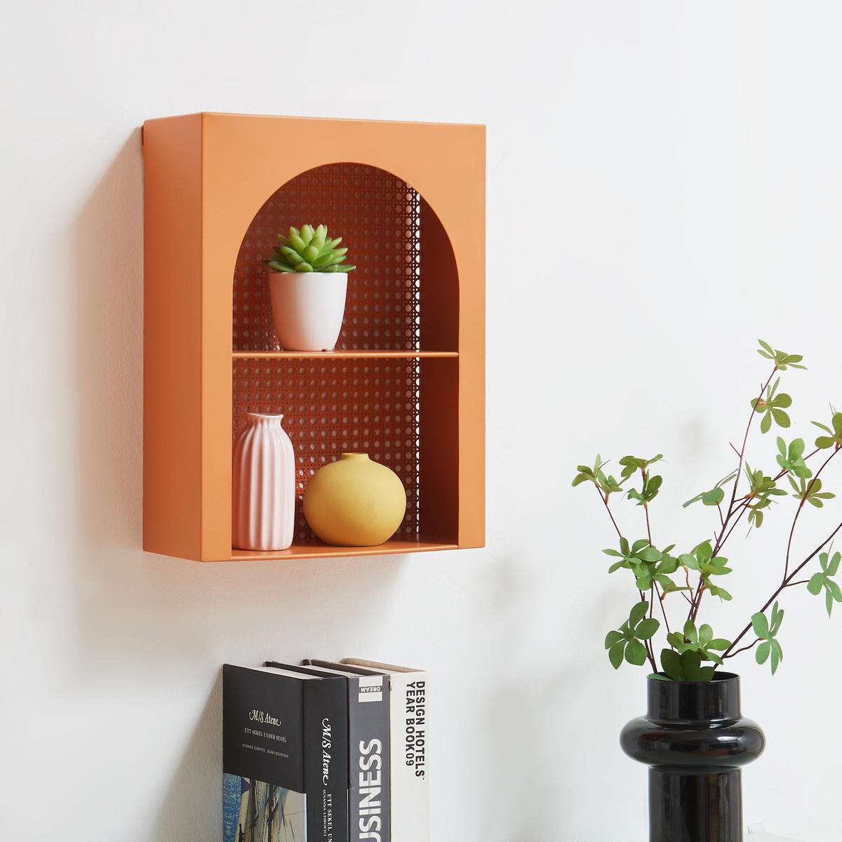 WANDREGAL Jäller I. - Orange, Metall (30/40/13cm) - [en.casa]