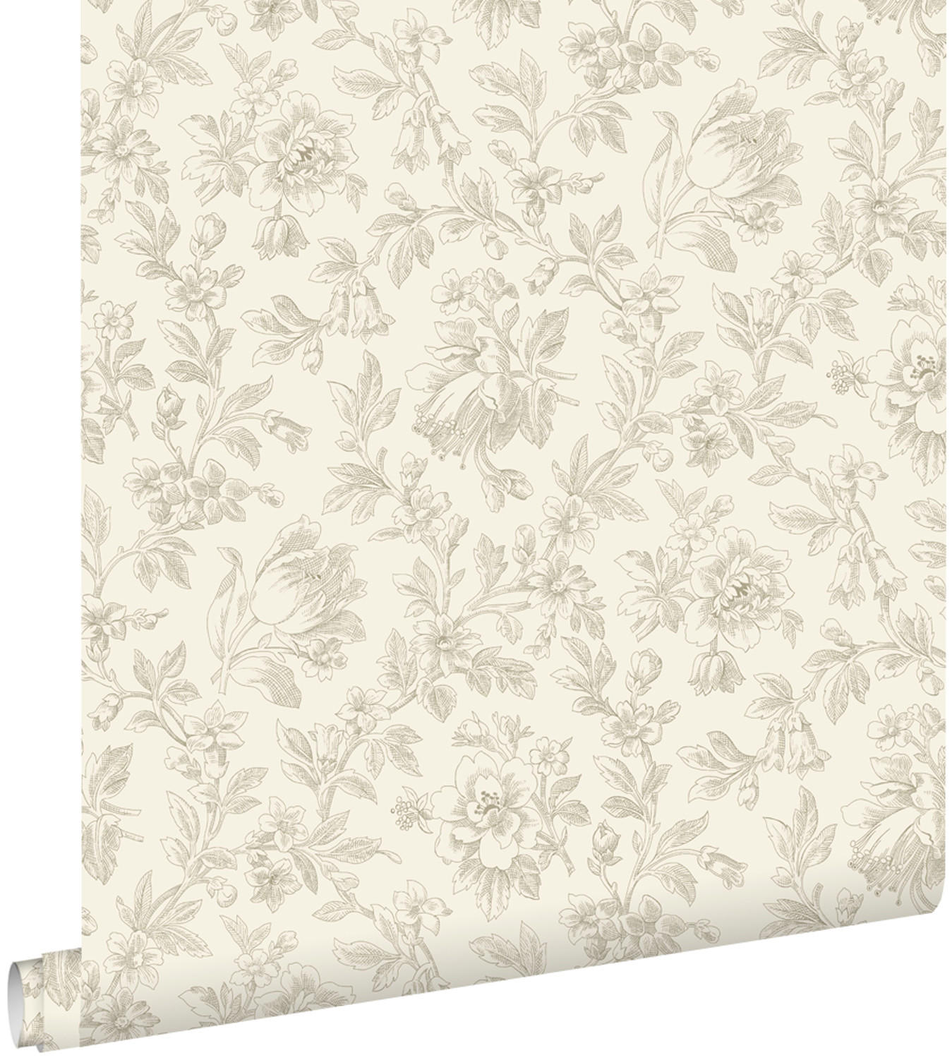 TAPETE eleganten Blumen 53 cm x 10.05 m - Braun, Papier (53/1000cm) - ESTAhome