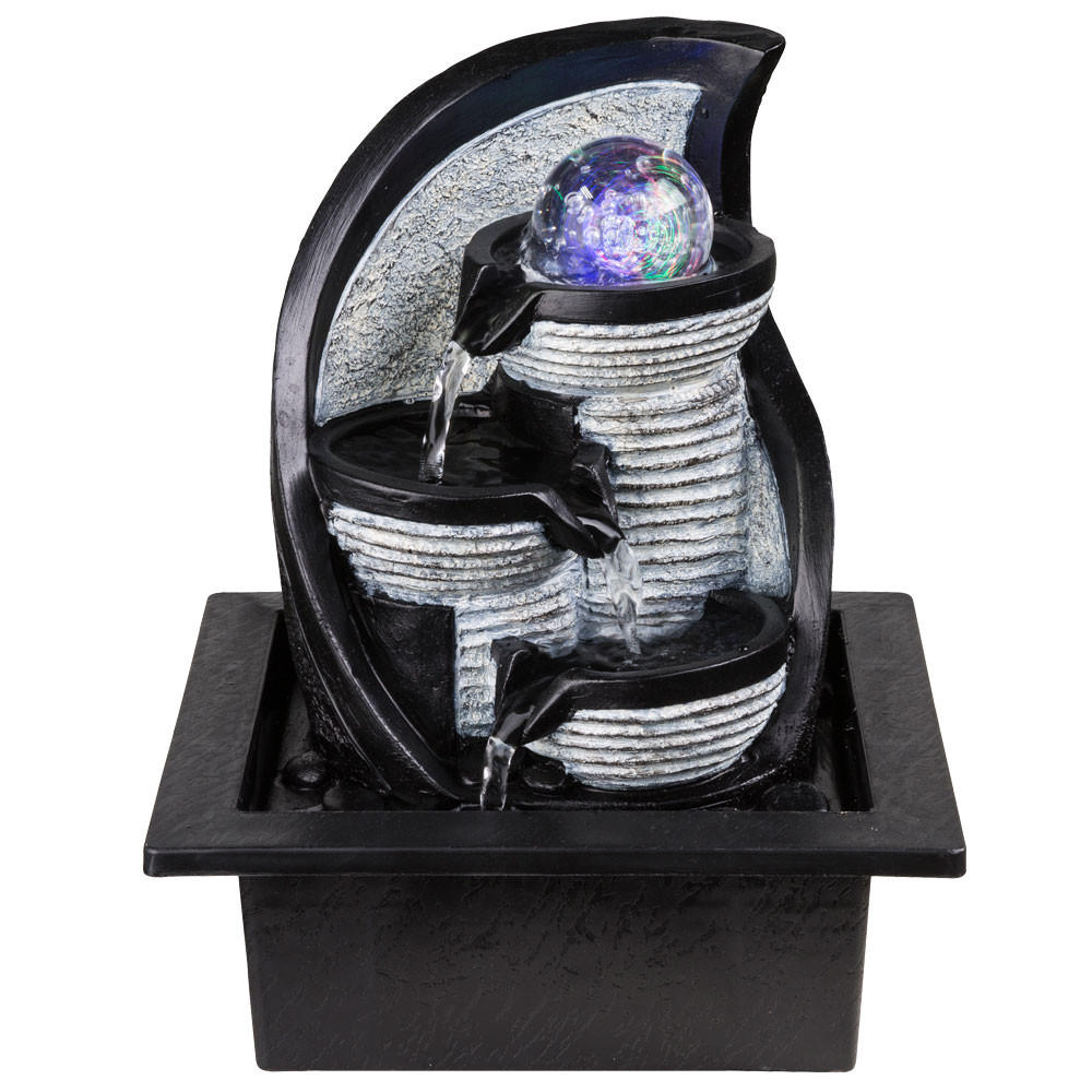 LED TISCHLEUCHTE Albert Grau Steinoptik - Grau, Kunststoff (21/17.5/25.5cm) - Globo Lighting