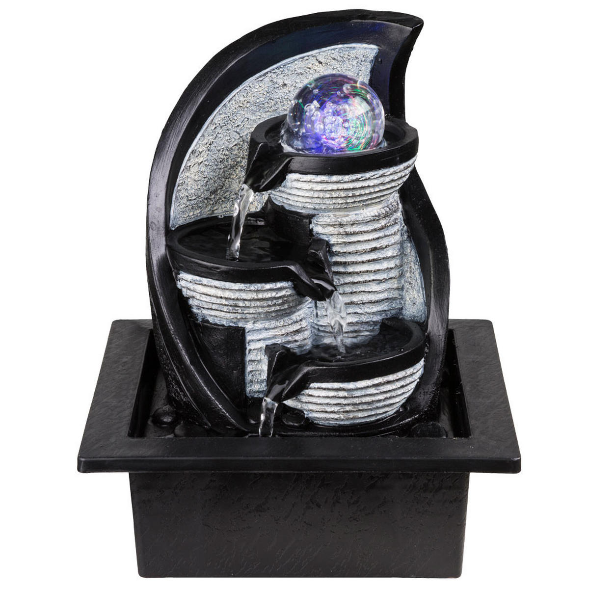 LED TISCHLEUCHTE Albert Grau Steinoptik - Grau, Kunststoff (21/17.5/25.5cm) - Globo Lighting