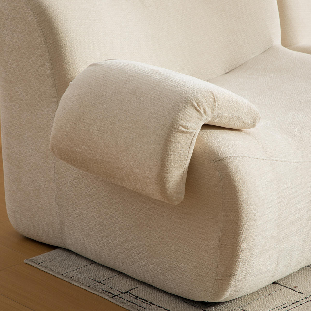 2-SITZER SOFA Chenille Beige ohne Montage - Beige, Textil (199/72.5/92cm) - WISHDOR