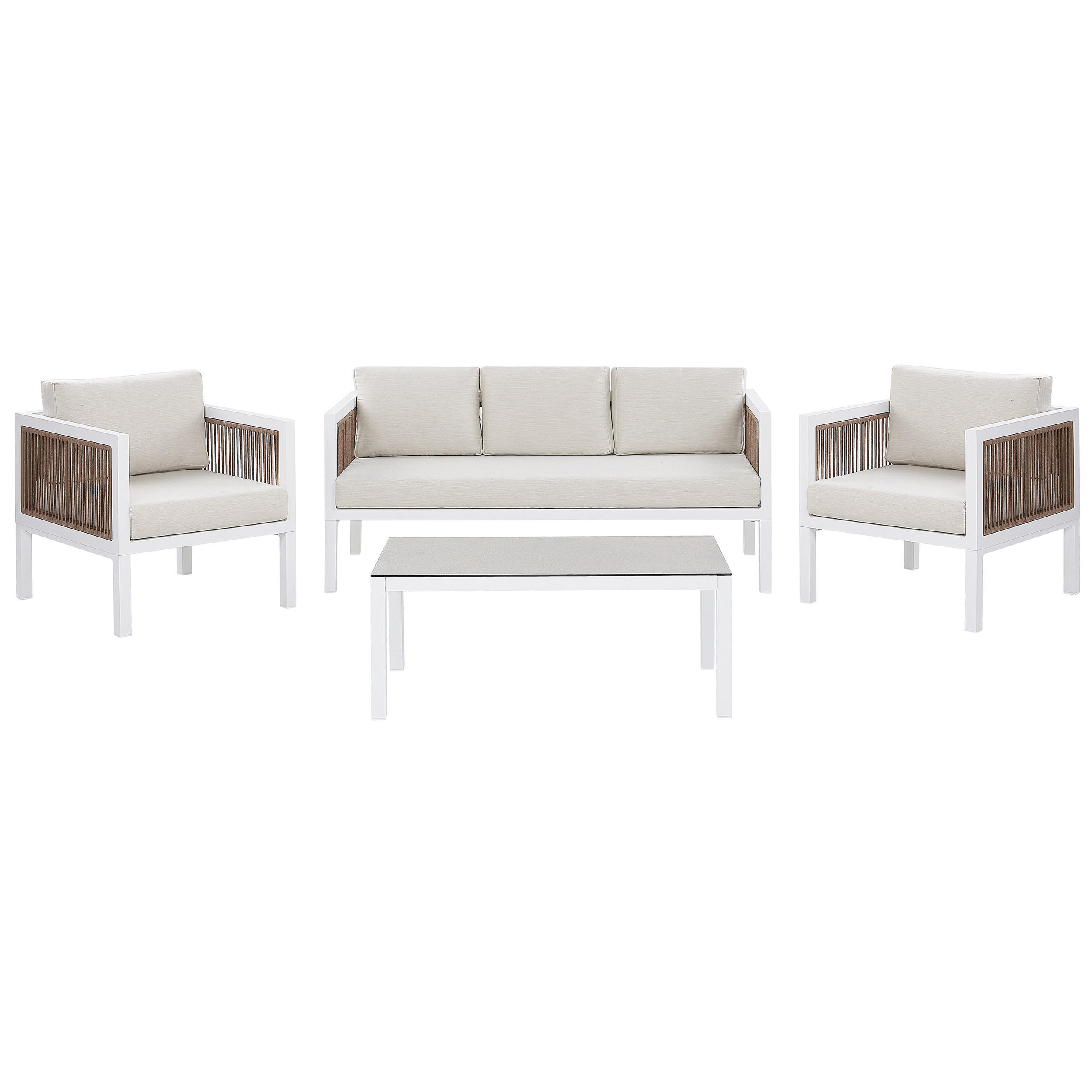 LOUNGE GARNITURA 5-sjed aluminij bijeli Borello - bijela, metal - Beliani