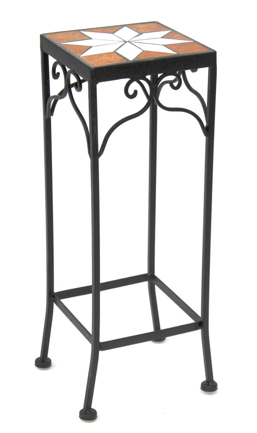 BLUMENHOCKER Metall Eckig Mosaik 46 cm 12012 S - Schwarz, Metall (16/46/16cm) - DanDiBo