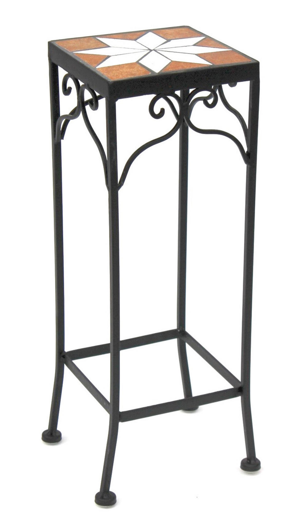BLUMENHOCKER Metall Eckig Mosaik 46 cm 12012 S - Schwarz, Metall (16/46/16cm) - DanDiBo
