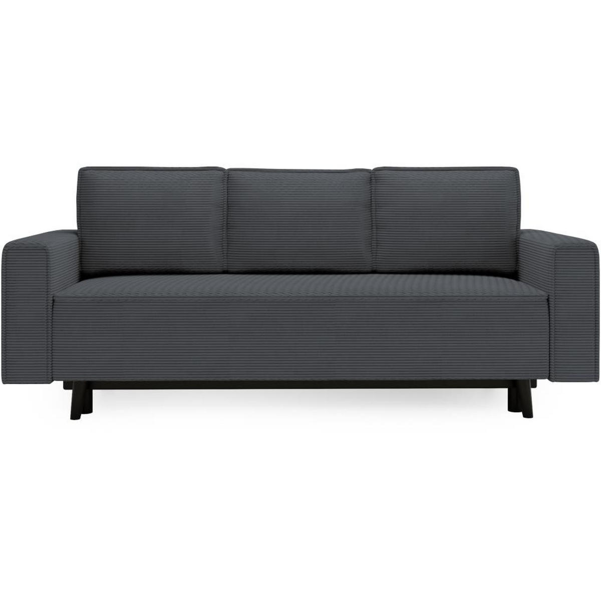 3-SITZER SOFA Monte mit Schlaffunktion dunkelgrau - Dunkelgrau, Textil (225/73/95cm) - Beautysofa