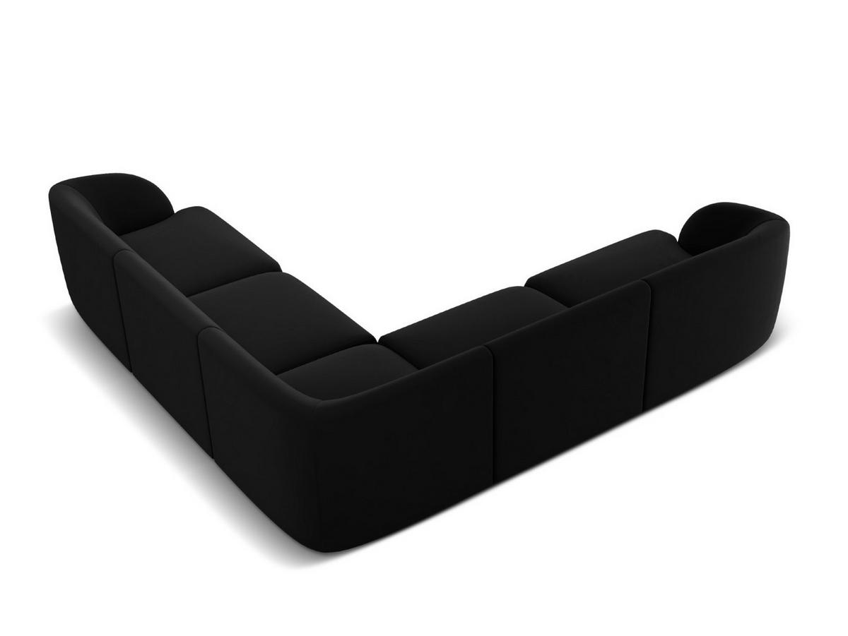 WENDBARES-ECKSOFA Miley aus Samt schwarz 5 Sitzplätze - Schwarz, Textil (255/255cm) - Micadoni