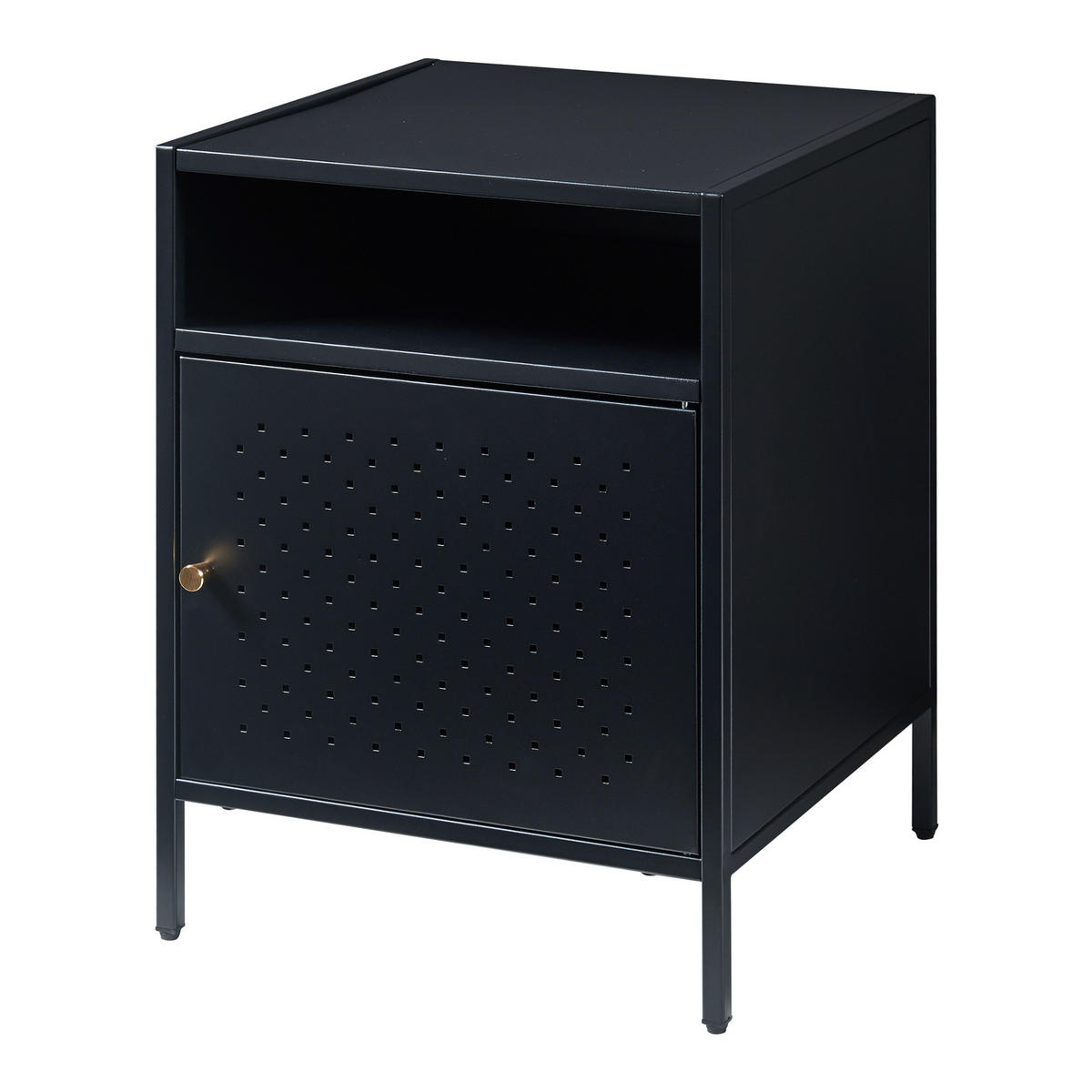 NACHTSCHRANK Janakkala - Schwarz, Metall (40/55/40cm) - [en.casa]