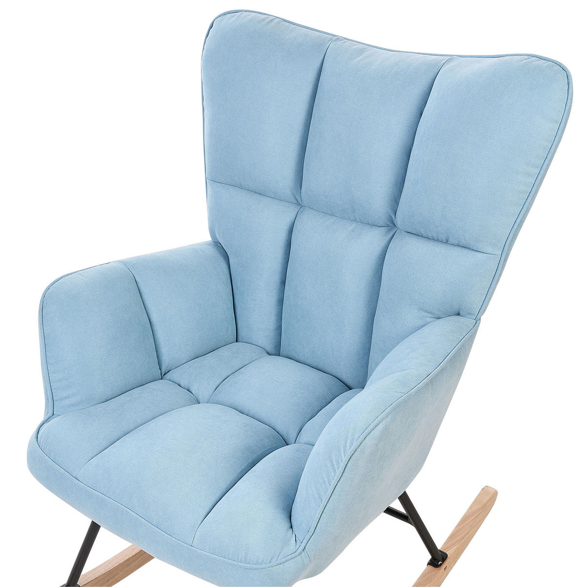 SCHAUKELSESSEL Stoff Blau Oulu - Blau, Textil/Metall (71/108/83cm) - Beliani