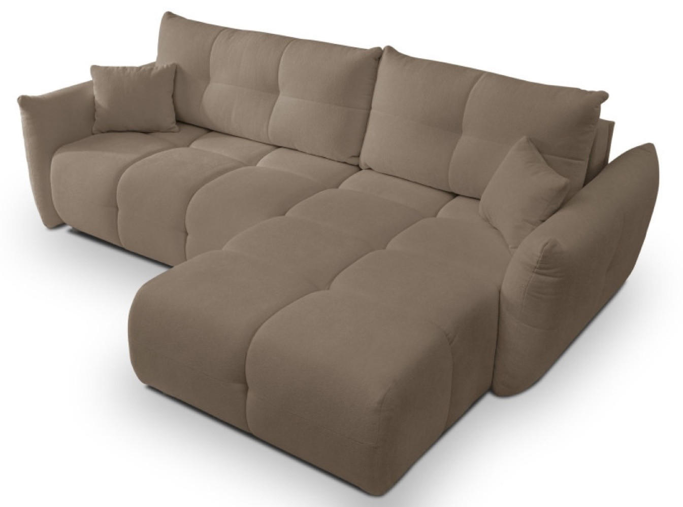 ECKSOFA Caffe Latte BOSE Mit Schlaffunktion Rechts - Beige/Braun, Textil (177/257cm) - Sepro Meble
