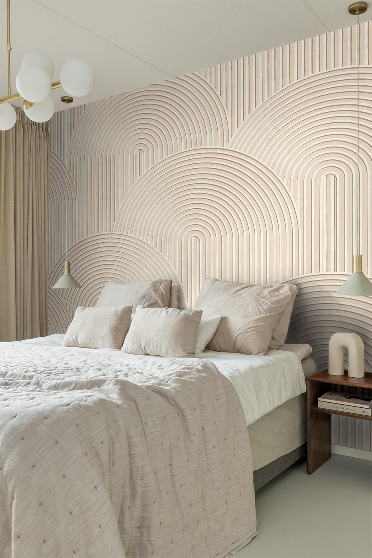 FOTOTAPETE 3D Muster 250 x 279 cm - Beige, Papier (250/279cm) - ESTAhome