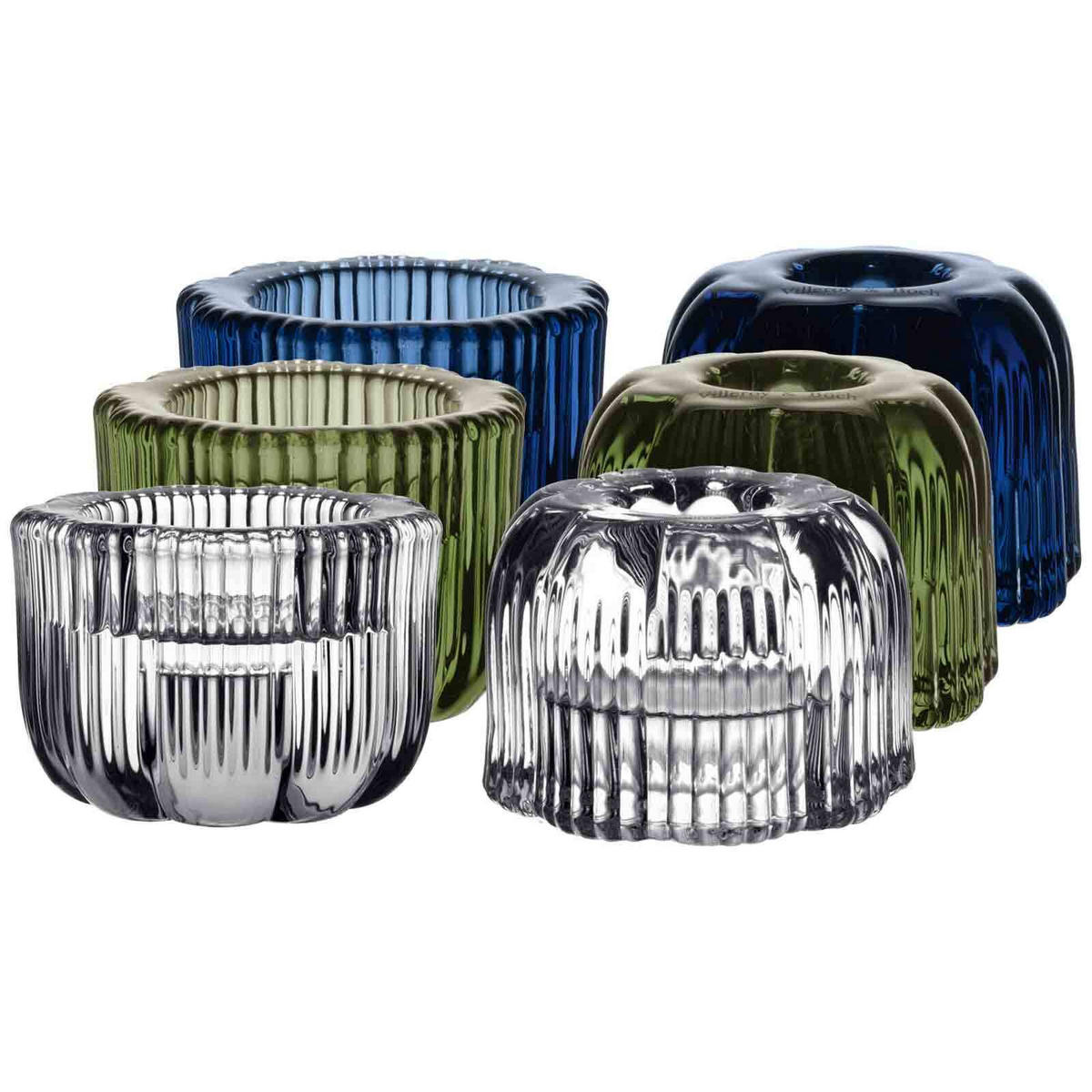 2IN1-KERZENSTÄNDER Fleur bunt ø 6,3 cm 6er Set - Multicolor, Glas (6.3/4.5/6.3cm) - Villeroy & Boch