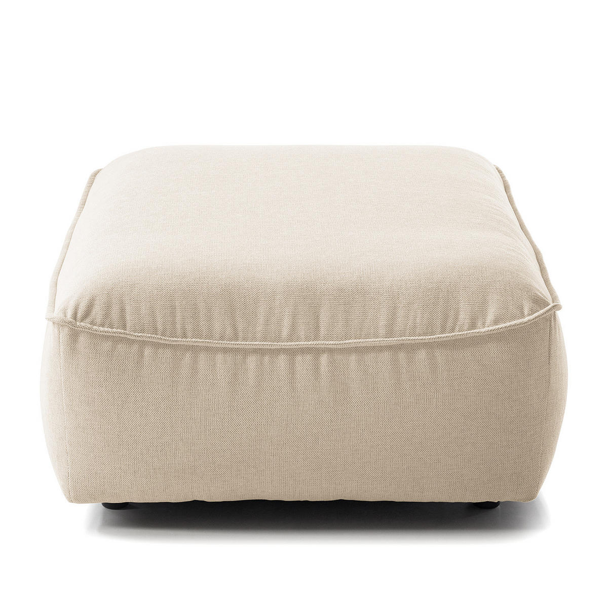 POLSTERHOCKER - Beige/Schwarz, Holz/Kunststoff (103/42/90cm) - home24