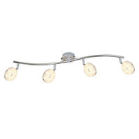 LED DECKENLEUCHTE Chrom Silber Kristalloptik - Silberfarben, Glas (70/18/18.5cm) - Globo Lighting