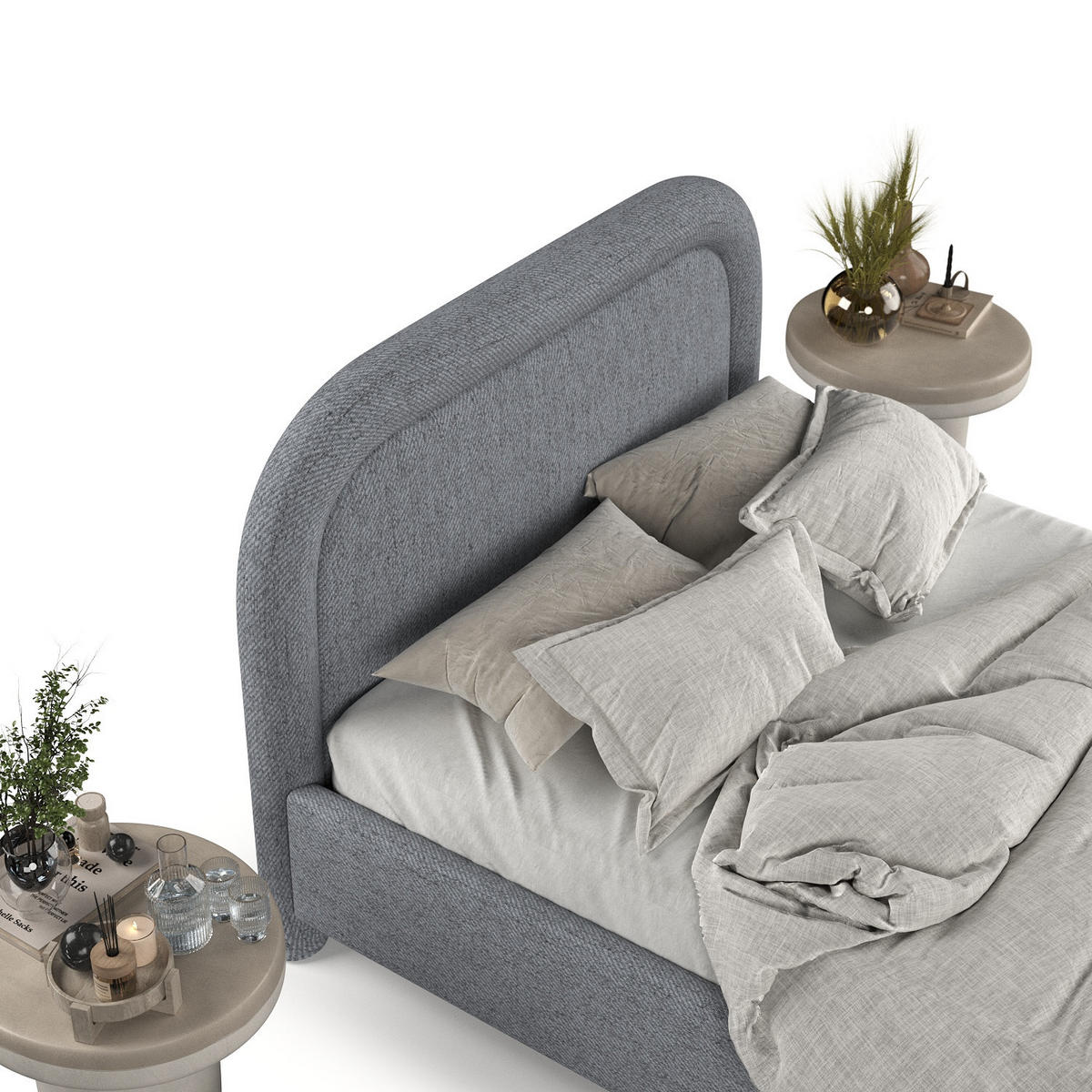 POLSTERBETT Zoya 120/200 cm Grau im Neve Stoff - Naturfarben/Grau, Holz/Holzwerkstoff (120/200cm) - AltaBeds