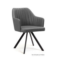 ARMLEHNSTUHL drehbar (8er-Set) Dhana 58x81x60 Schwarz/Grau - Schwarz/Grau, Kunststoff (60/81/58cm) - 58aufmkessel
