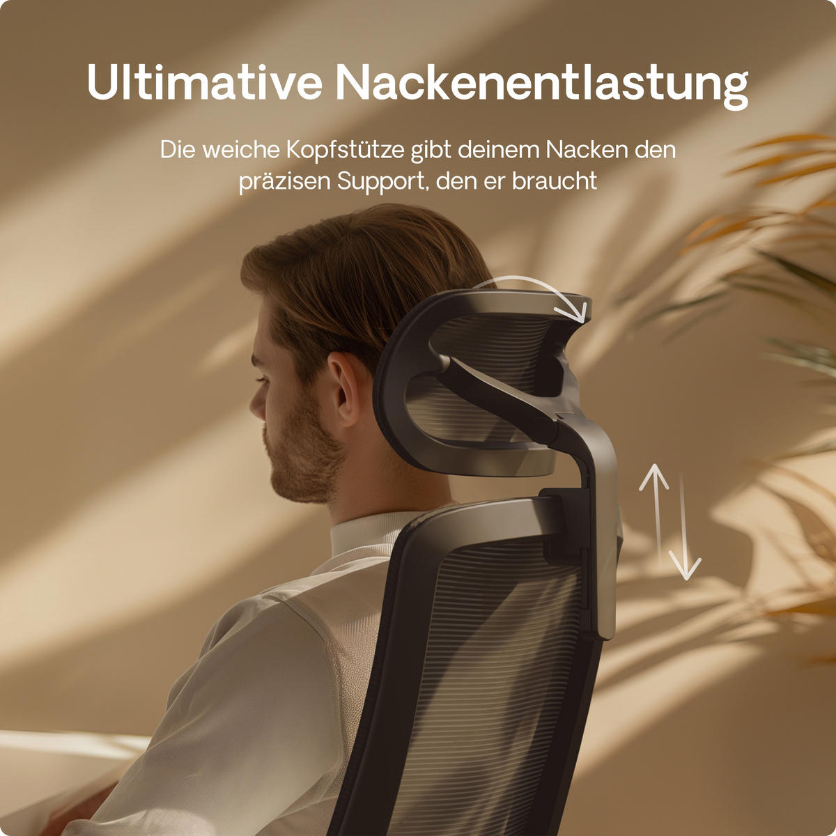 BÜROSTUHL Verstellbarer Ergonomischer SitOne Schwarz 4-Dimensional Armlehne, Integrierte 4-Wege-Lendenwirbelstütze - Schwarz, Kunststoff (60/125/68cm) - Desktronic