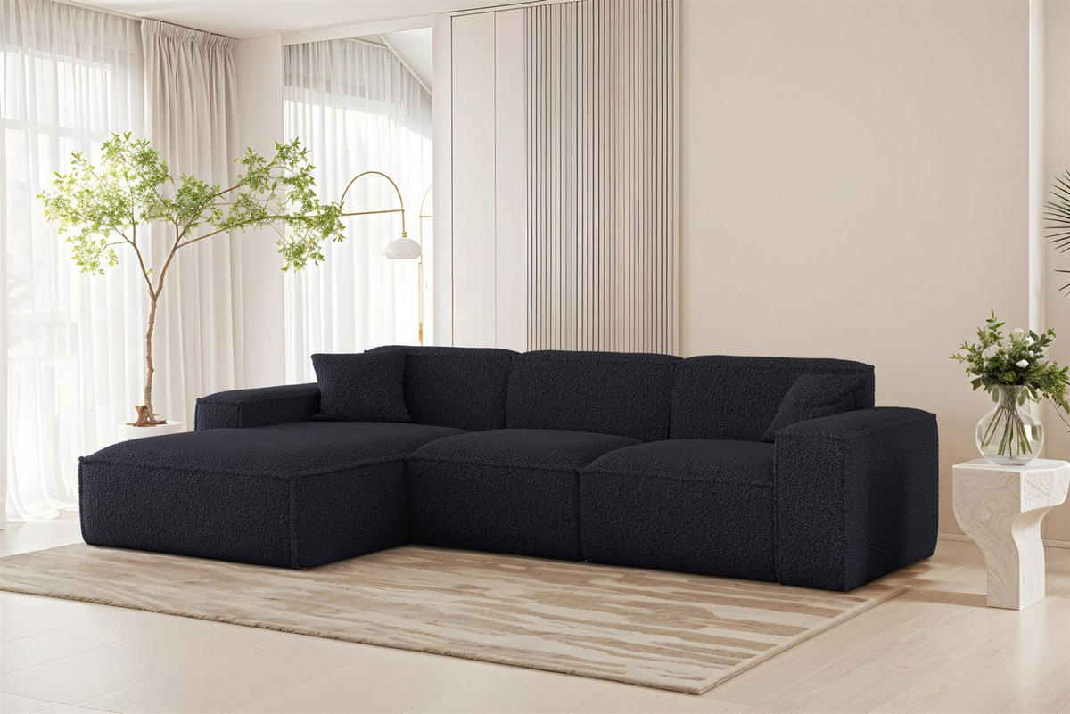 ECKSOFA Celes Premium In Sven - Blau, Holzwerkstoff/Textil (266/165cm) - Fun Möbel