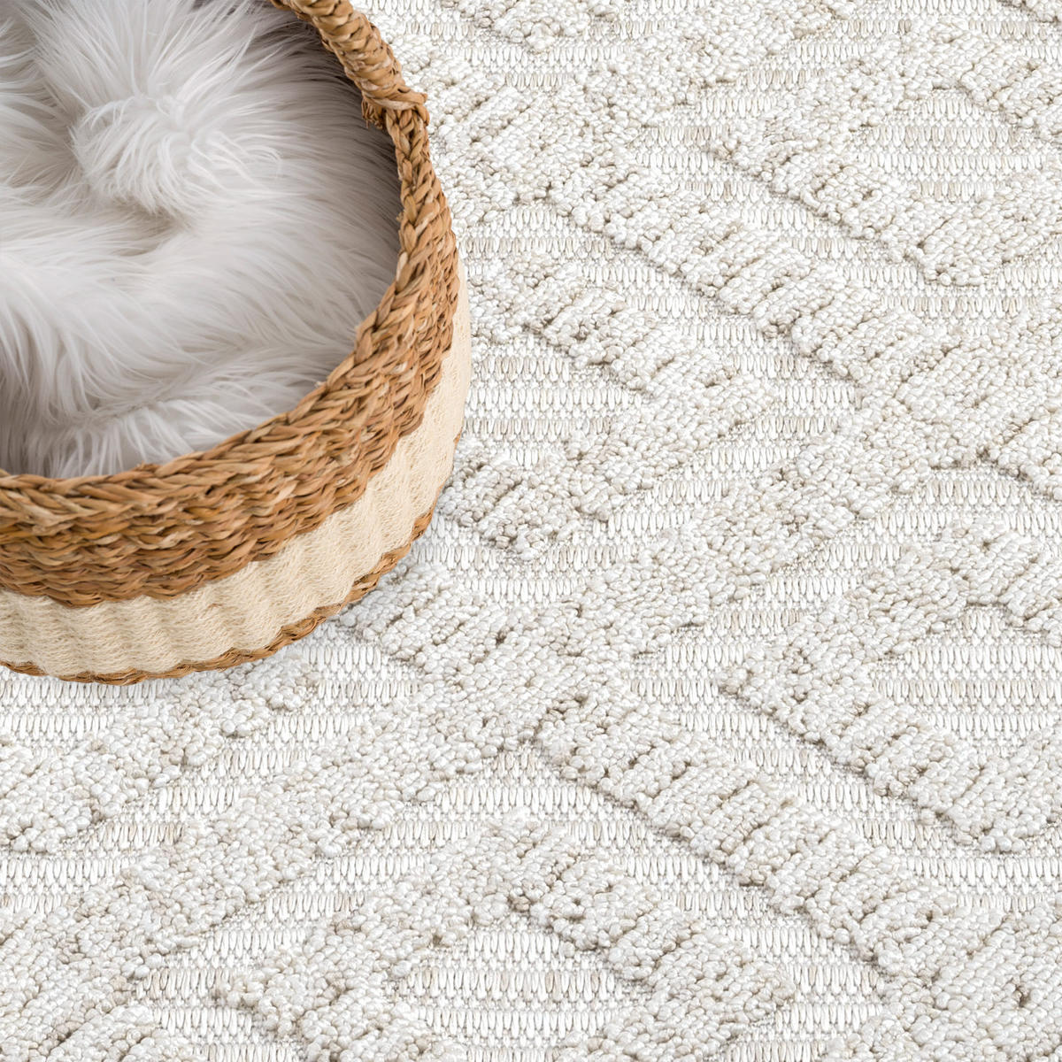 KURZFLOR-TEPPICH Clasico 8927 Beige 160 cm Rund - Beige, Textil (160/160cm) - carpet city