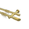 GARDINENSTANGEN-SET Platon Verano 360 cm (geteilt in 2 x 180 cm), 2-läufig, 20 mm Ø Messing-Optik - Messingfarben/Goldfarben, Metall (360cm) - INTERDECO