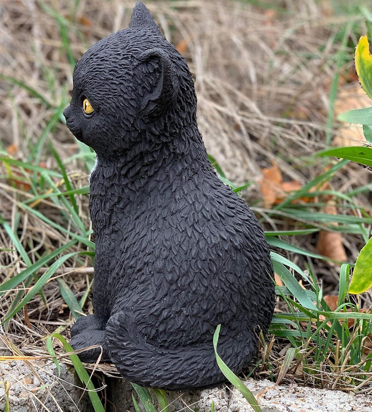 STEINFIGUR Schwarze Katze Morle frostfest wetterfest Steinguss - Schwarz, Stein (14/21/14cm) - stoneandstyle