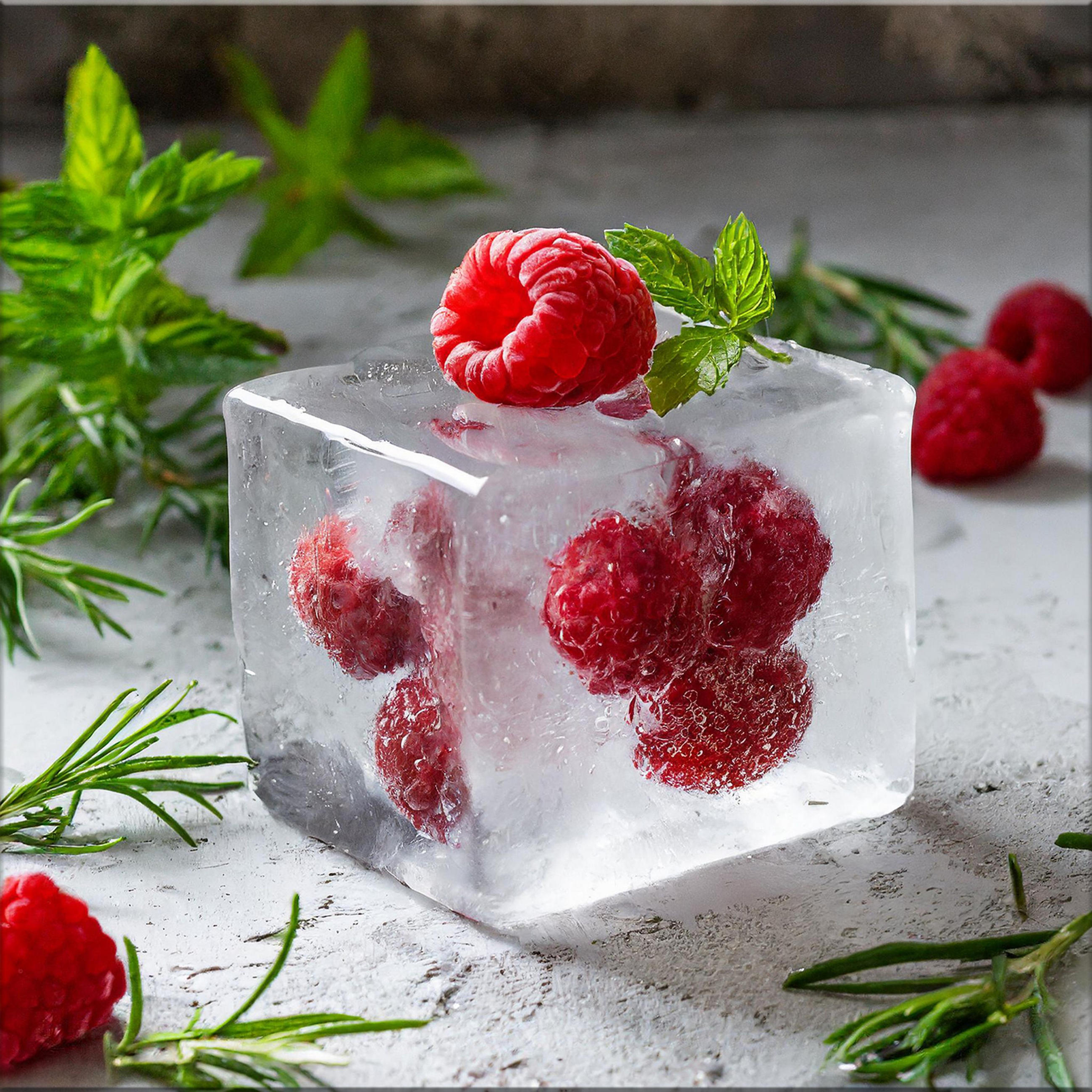 GLASBILD 30x30 cm Küche Eiswürfel - Anthrazit, Glas (30/30cm) - artissimo