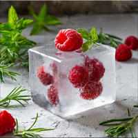 GLASBILD 30x30 cm Küche Eiswürfel - Anthrazit, Glas (30/30cm) - artissimo