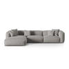ECKSOFA modular links Martina aus strukturiertem Stoff hellgrau 3 Sitzplätze - Hellgrau, Textil (176/332cm) - Micadoni