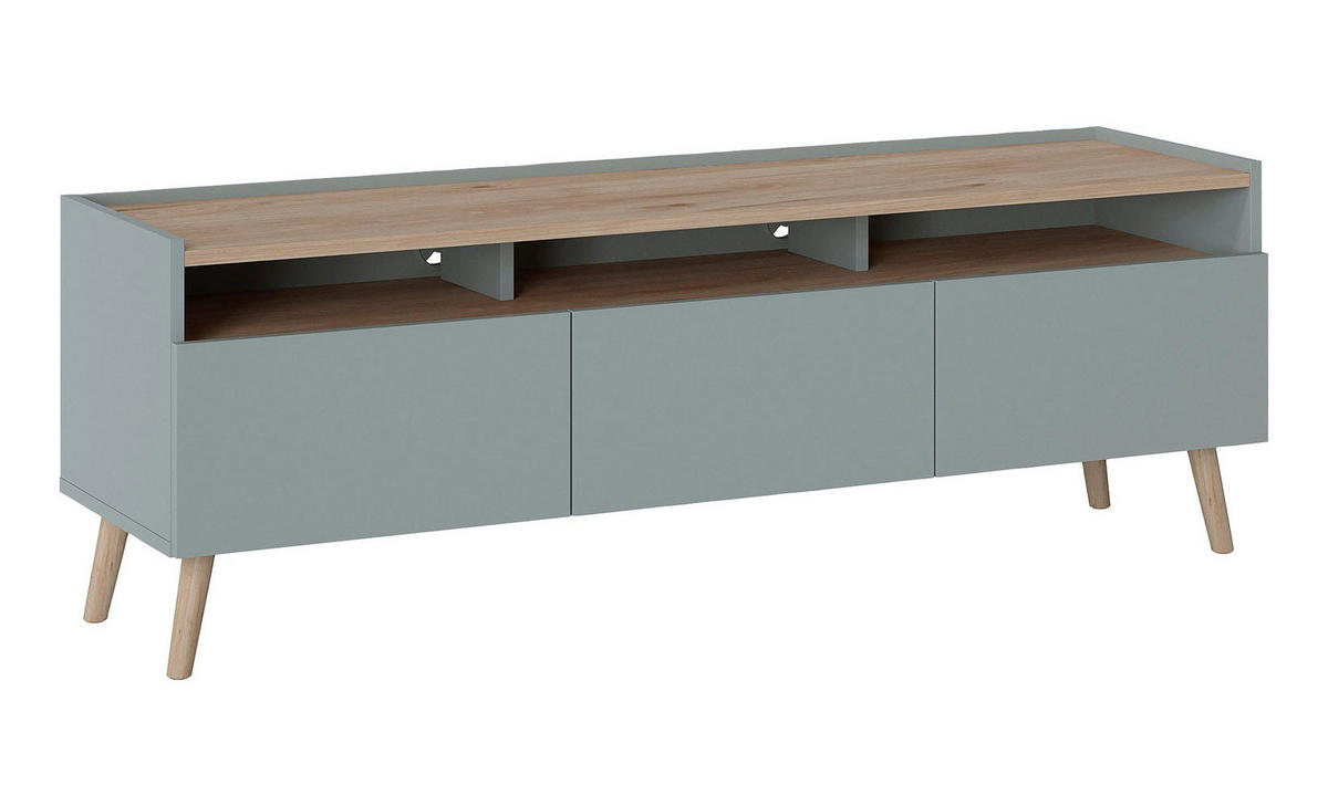 LOWBOARD Scandi Platingrau / Jackson Hickory 149 / 41 / 51cm - Eichefarben/Grau, Holz/Holzwerkstoff (149/51/41cm) - Feldmann-Wohnen