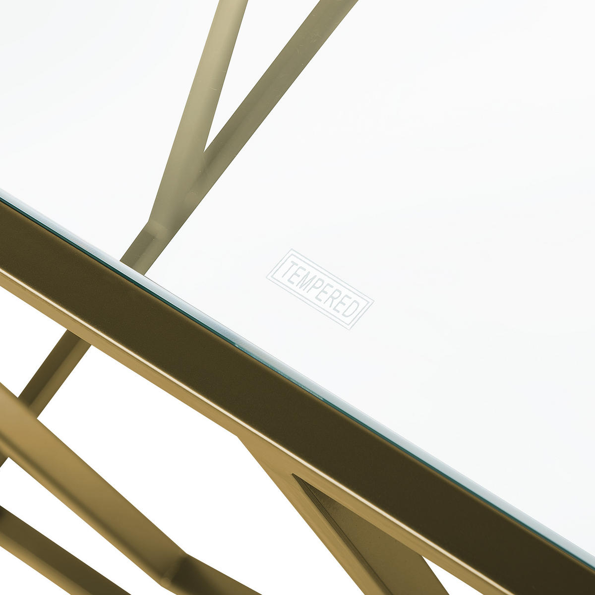 BEISTELLTISCH Glas gold quadratisch 50/50 cm Orland - Goldfarben, Glas (50/50/50cm) - Beliani