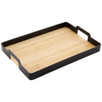 SERVIERTABLETT Betty eckig Schwarz/Natur - Schwarz, Kunststoff (49/7/34cm) - Mömax