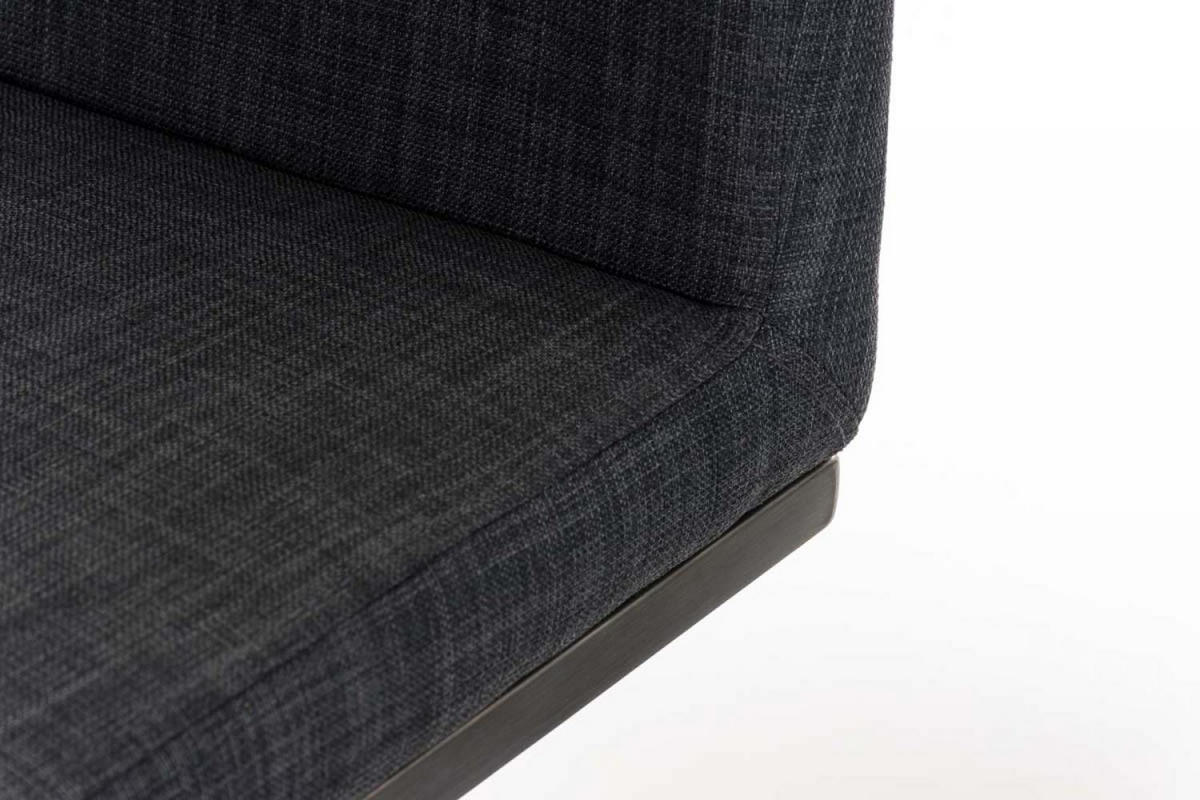 BARHOCKER 2er Set Stoff Dunkelgrau - Edelstahlfarben/Dunkelgrau, Textil/Metall (42/86/44cm) - CLP