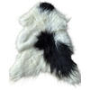 SCHAFFELL Ganzes Island Lammfell Langhaarig Naturfarben Weiß/Schwarz, ca. 120 cm - Weiß, Fell (65/120cm) - Provellus
