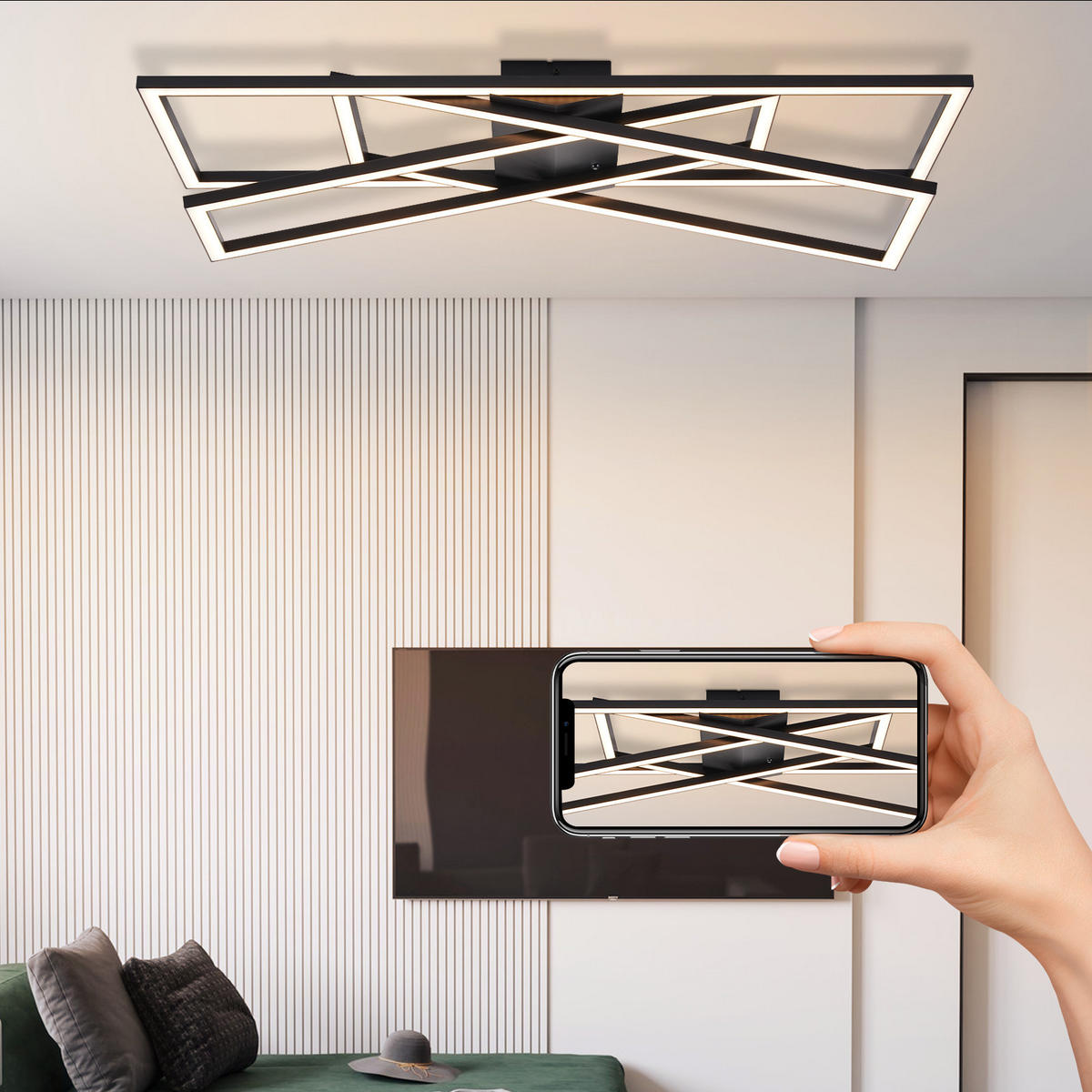 LED-DECKENLEUCHTE Talsen 23.5/23.5/13.5 cm - Schwarz, Metall (23.5/23.5/13.5cm) - ZMH