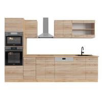 KÜCHENZEILE R-Line Sonoma/Goldkraft Eiche 300 cm mit Hochschrank, ohne Arbeitsplatte - Honigeiche/Sonoma Eiche, Holzwerkstoff (300/81.6/46cm) - Vicco