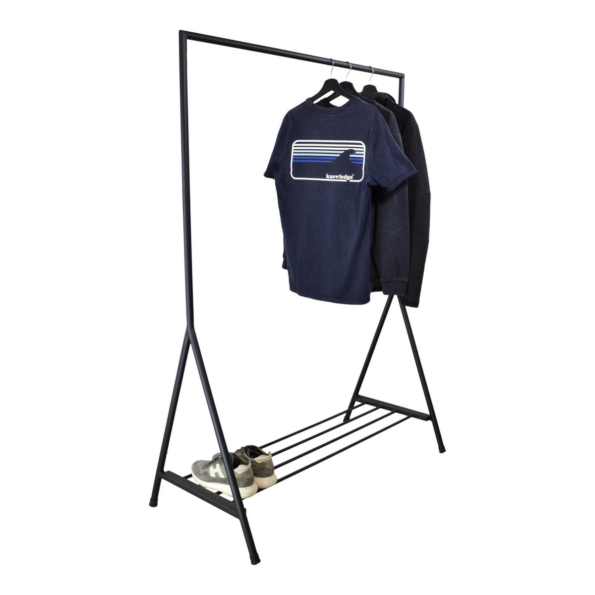 KLEIDERSTÄNDER Ward - Schwarz, Metall (59/165/117cm) - LOFT42