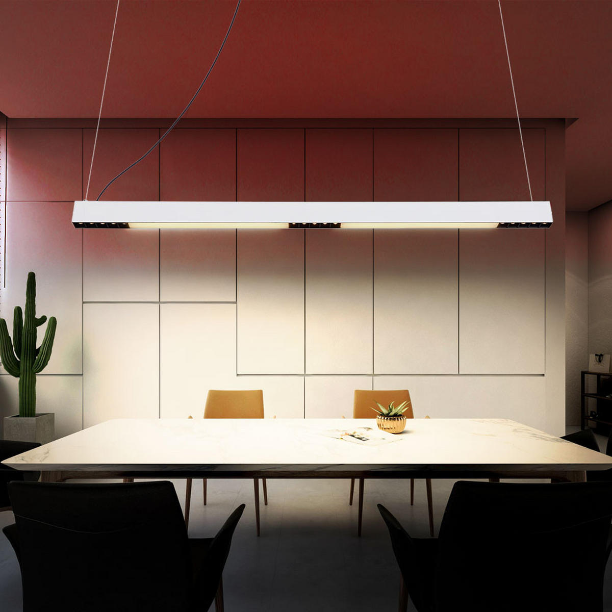 LED HÄNGELEUCHTE Glas Weiß matt - Weiß, Glas (120/3.5/100cm) - Globo Lighting