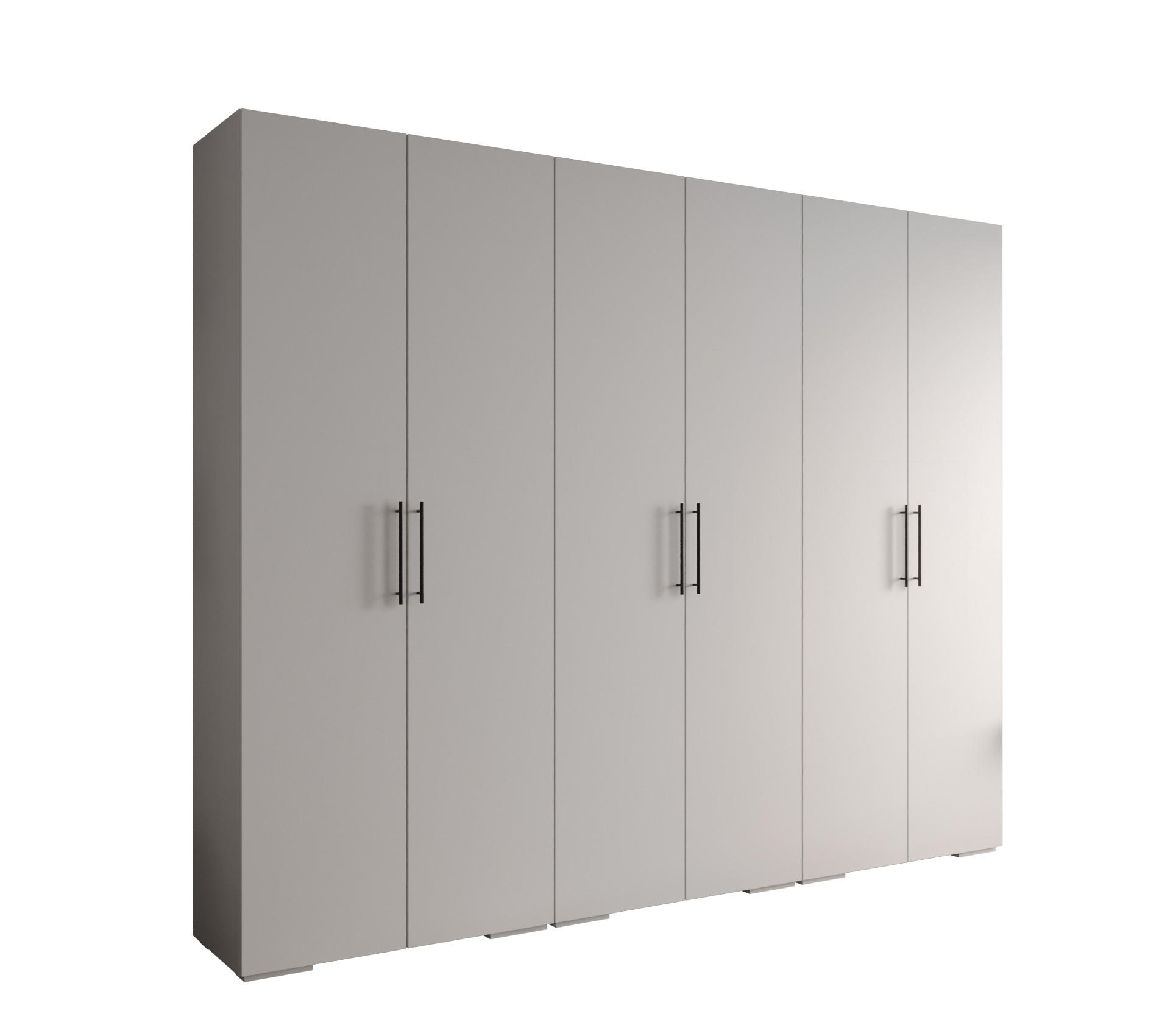 Abiks Möbel DREHTÜRENSCHRANK Weiß, Schwarz 300cm × 47cm × 237cm