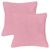KISSENHÜLLE 2er Set Strick rosa 45/45 cm mit Reißverschluss - Pink, Textil (45/45cm) - wometo