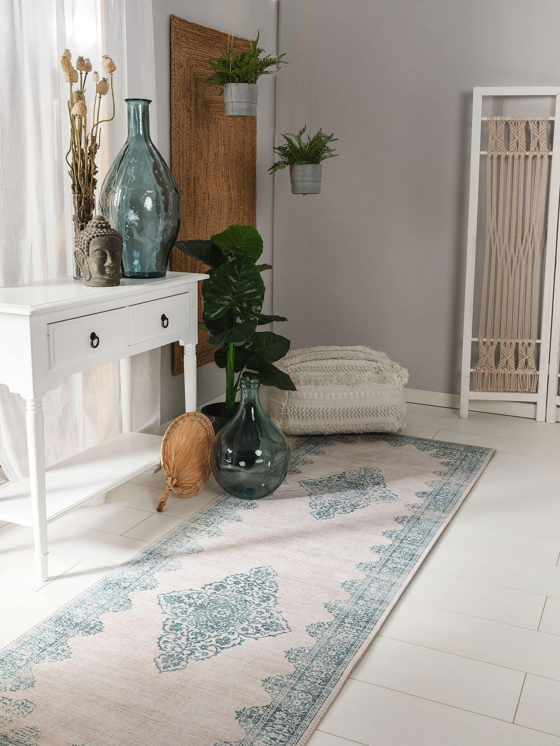 LÄUFER Laury Türkis 80x240 cm - Türkis, Textil (80/240cm) - benuta Pop