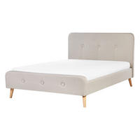 POLSTERBETT mit Lattenrost 140x200 cm Beige Rennes - Beige, Textil (140/200cm) - Beliani