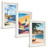 BILDER SET 3er Set - 20x30 cm Weißer Rahmen - Stadtansichten Ustka Tarnów Sopot - Weiß, Kunststoff (20/30cm) - TULUP