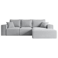 ECKSOFA mit Schlaffunktion und Bettkasten SERRA-L-S - 266x161x87 cm Grau Cord - Schwarz/Grau, Holzwerkstoff/Kunststoff (266/161cm) - ALTDECOR
