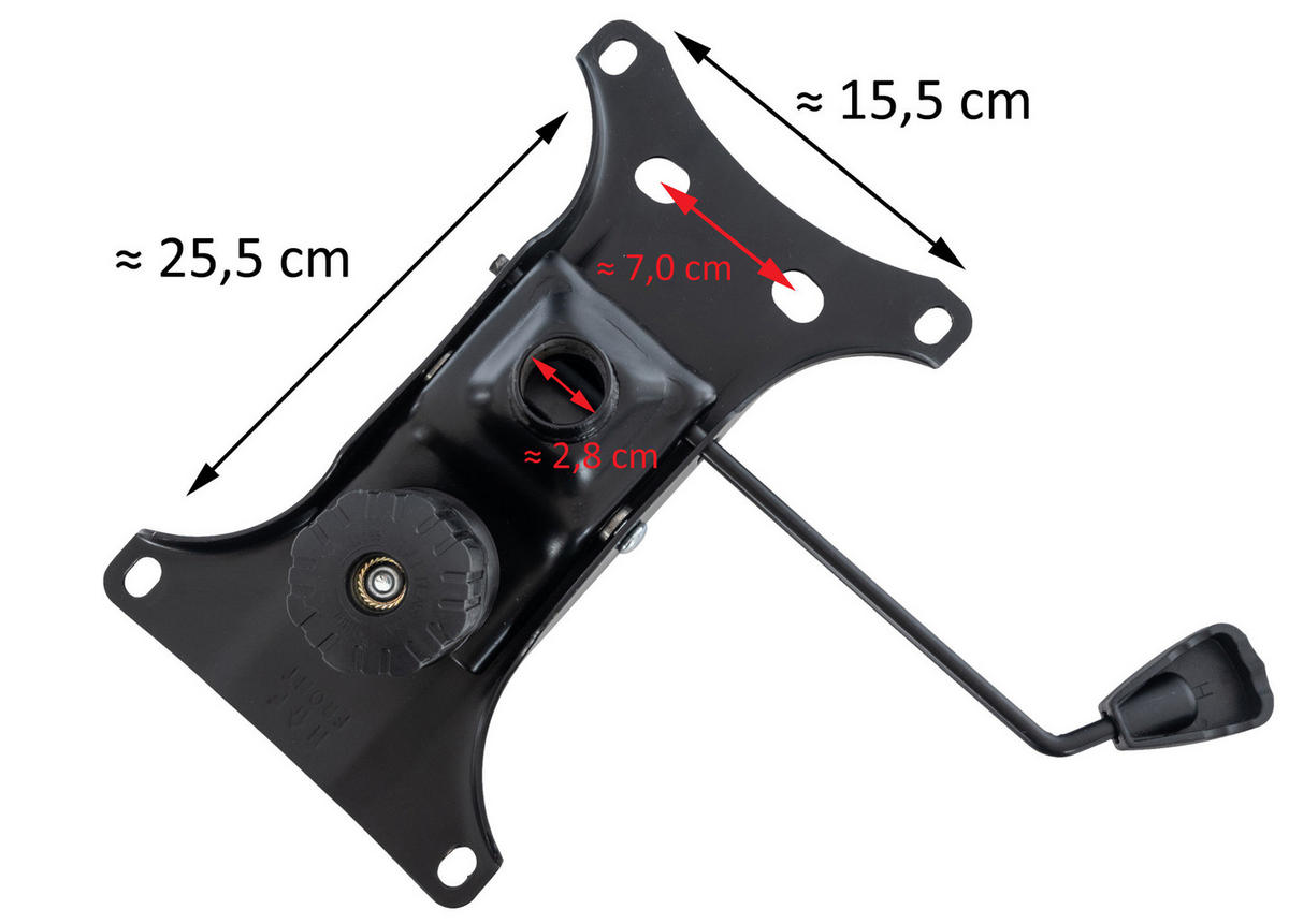 DREHSTUHL Metall schwarz - Schwarz, Metall (17.5/12/28cm) - CLP