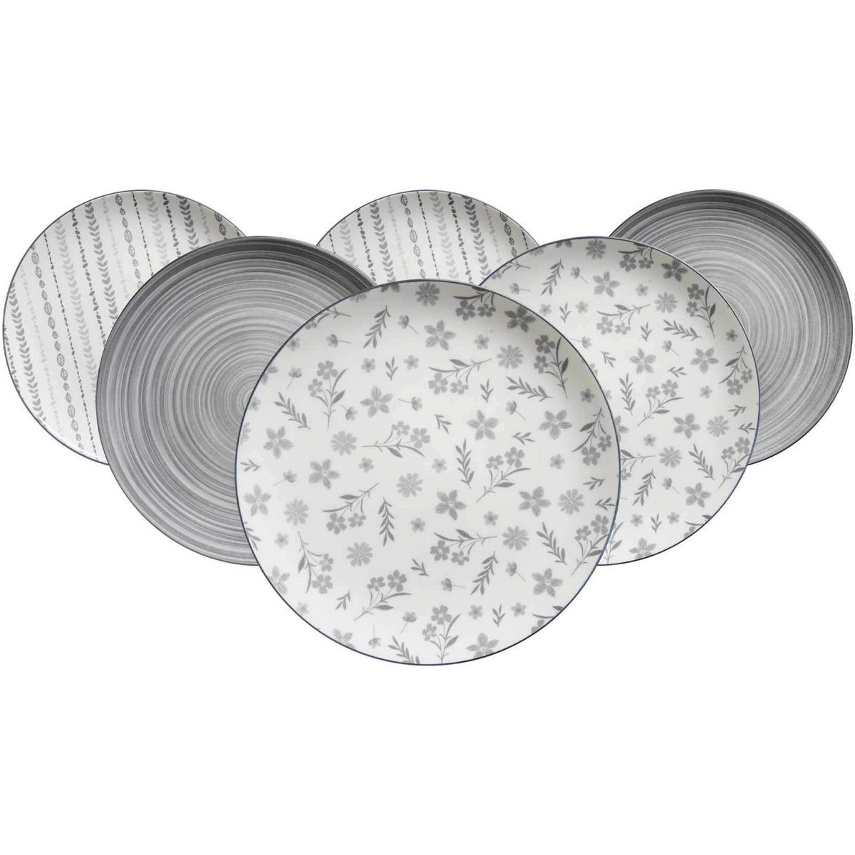 SPEISETELLER Sendai Mix grau ø 27 cm 6er Set - Grau, Keramik (27cm) - Ritzenhoff Breker