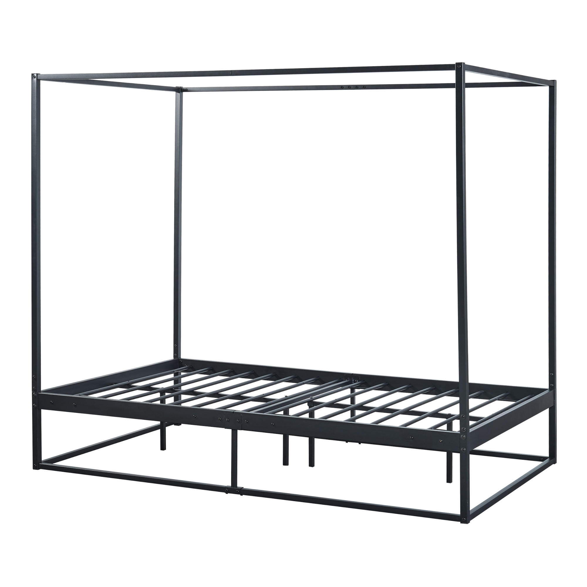 HIMMELBETT Kristianstad - Schwarz, Metall (120/200cm) - [en.casa]