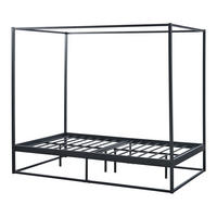 HIMMELBETT Kristianstad - Schwarz, Metall (120/200cm) - [en.casa]