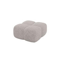 POUF Miko-Puf 90x90x45 cm Hellgrau Velours Modular Sitzhocker - Hellgrau/Schwarz, Holzwerkstoff/Kunststoff (90/43/90cm) - ALTDECOR